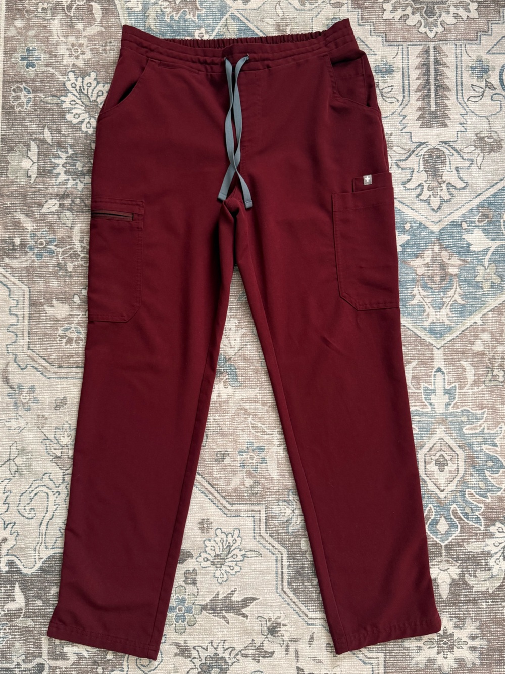 Figs Burgundy Straight Leg Scrub Pants